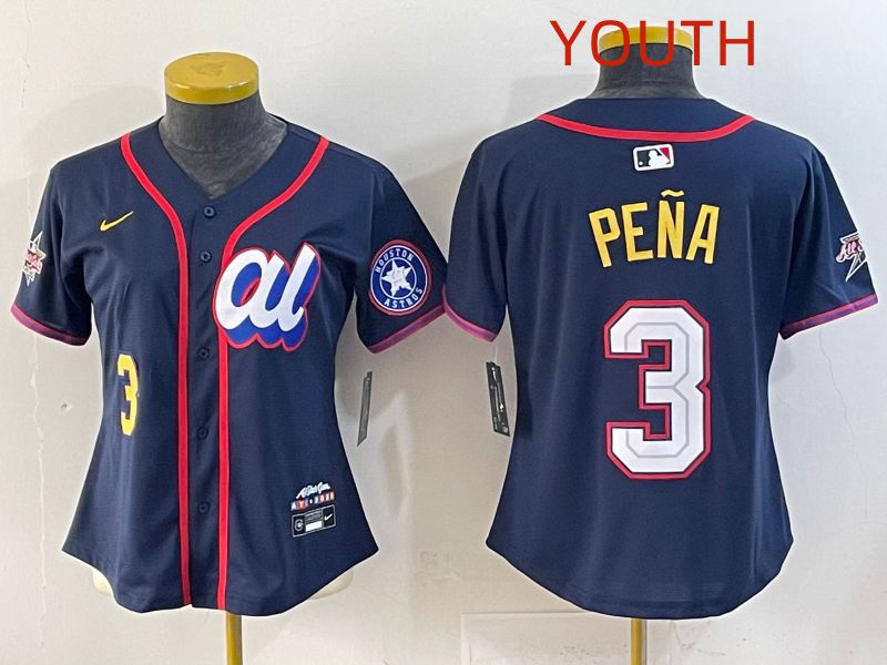 Youth 2025 Houston Astros 3 Pena Drak Blue All star Nike MLB Jersey style 12